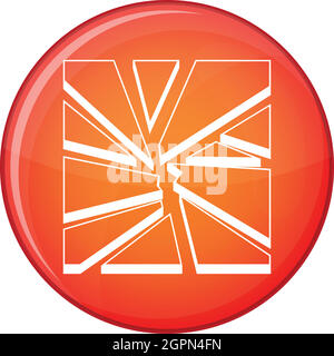 Verre cassé, l'icône de style plat Illustration de Vecteur