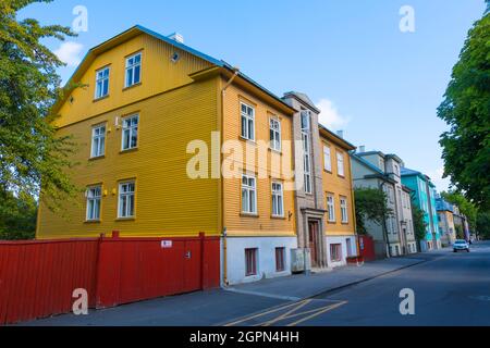 Rue Tööstuse, quartier de Kalamaja, Tallinn, Estonie Banque D'Images