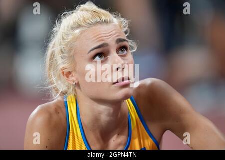 Yuliya Levchenko participant au saut en hauteur aux Jeux Olympiques de Tokyo en 2020. Banque D'Images