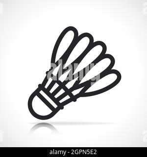 Icône de ligne de shuttlecock de badminton isolée Illustration de Vecteur