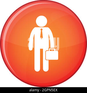 Businessman standing avec son icône porte-documents Illustration de Vecteur