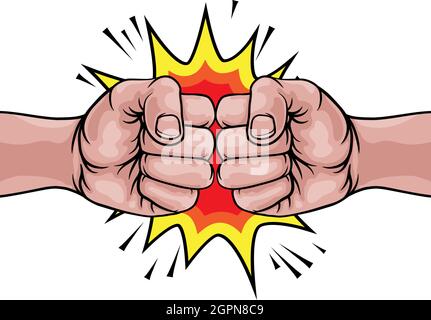 Poing de la pompe poing Fists explosion du crachoir de boxe Illustration de Vecteur