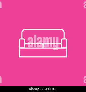 Concept d'icône de ligne de visionnement de film. Canapé ou canapé Illustration de Vecteur