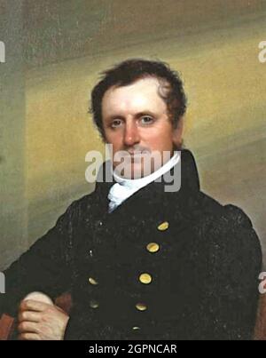 JAMES FENIMORE COOPER (1789-1851) romancier américain en uniforme naval en 1830. Portrait tenu à l'Université de Yale. Banque D'Images