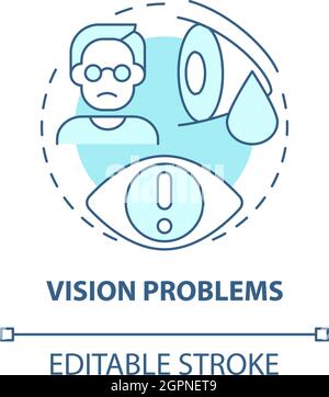 Icône de concept problèmes de vision Illustration de Vecteur