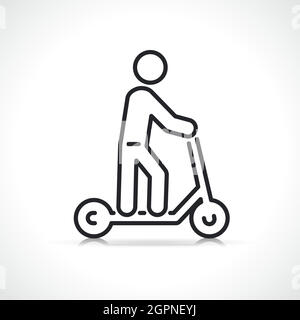 icône scooter ou kick bike Illustration de Vecteur