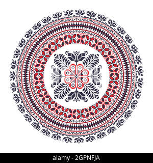 Élément de conception rond roumain 14 Illustration de Vecteur