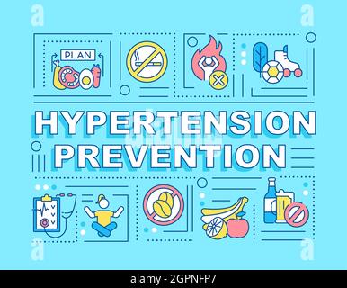 Bannière de concepts de mot de prévention de l'hypertension Illustration de Vecteur