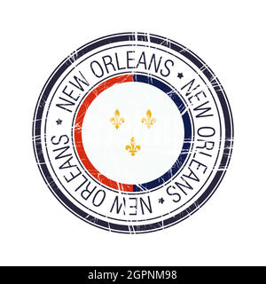 Ville de la Nouvelle-Orléans, tampon vectoriel de Louisiane Illustration de Vecteur