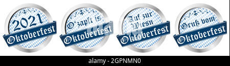 Collection Button Oktoberfest 2021 Illustration de Vecteur