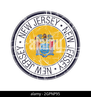 Tampon en caoutchouc New Jersey Illustration de Vecteur