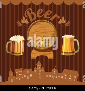 Concept de la brasserie, de style cartoon Illustration de Vecteur