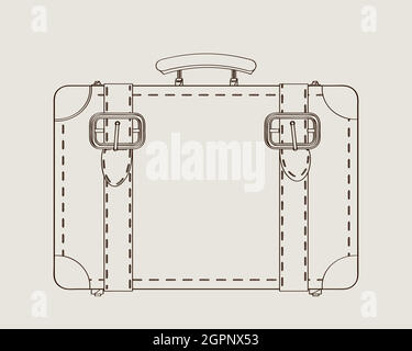 Bagages de voyage vintage, valise Illustration de Vecteur