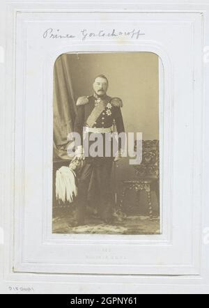 Prince Gortschakoff, 1860-69. [Peut-être un portrait du prince Alexandre Mikhaïlovitch Gorchakov, ministre russe des Affaires étrangères]. Imprimé albumine. Banque D'Images