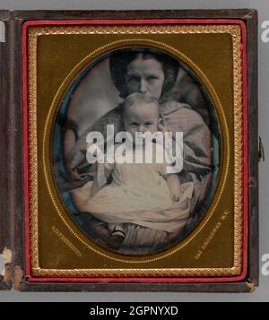 Sans titre (Portrait d'une femme tenant un enfant), 1858. Daguerréotype. Banque D'Images