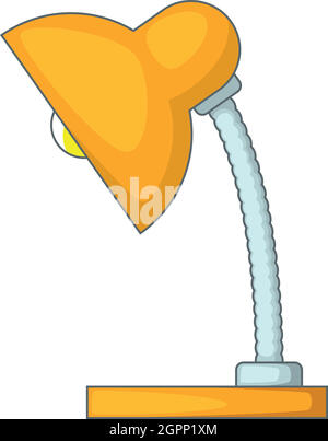 Lampe de table jaune, l'icône de style cartoon Illustration de Vecteur