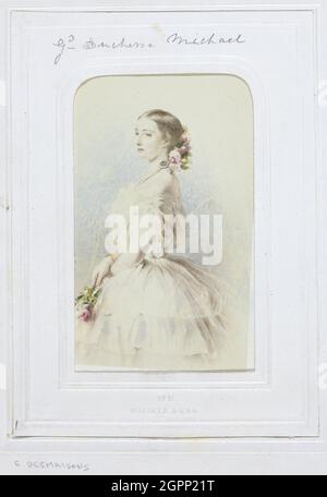 Grand Duchess Michael, 1860-69. [Portrait de la Grande Duchesse Olga Feodorovna de Russie, peut-être photographie d'un tableau]. Imprimé albumine. Banque D'Images