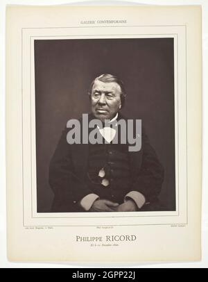 Philippe Ricord, c. 1876. Woodburytype, tiré de la revue "Galerie contemporaine Litt&#xe9;raire, Artistique" (1877), volume 4. Banque D'Images