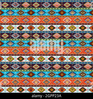 Motif brodé indien américain Illustration de Vecteur