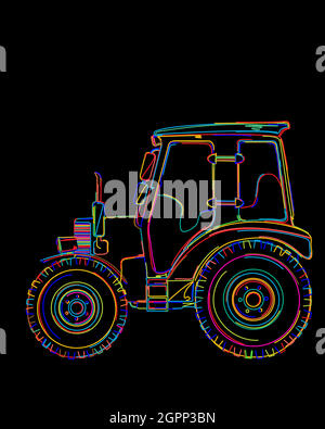 Tracteur funky Illustration de Vecteur