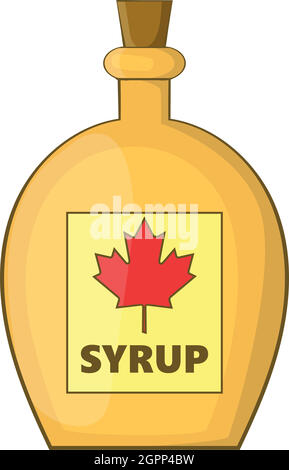 Bouteille de sirop d'érable, l'icône de style cartoon Illustration de Vecteur