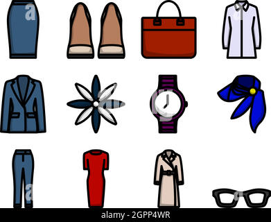 Vêtements Icon Set Illustration de Vecteur