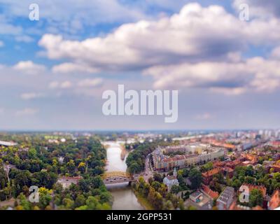 Vue sur le pont de Wroclaw City Banque D'Images