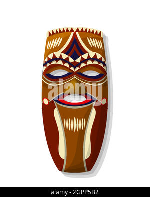 Masque de bois africain Illustration de Vecteur