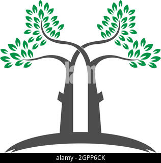Icône d'arbre illustration du vecteur de conception de branche d'arbre Illustration de Vecteur