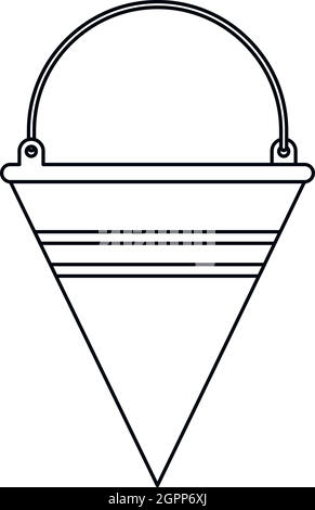 Seau d'incendie, l'icône de style contour Illustration de Vecteur