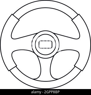 Icône volant style du contour, Illustration de Vecteur