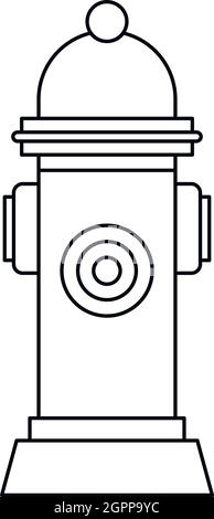 D'incendie, l'icône de style contour Illustration de Vecteur