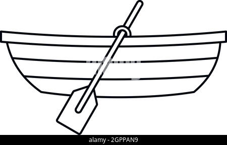 Voile avec des palettes, l'icône de style contour Illustration de Vecteur