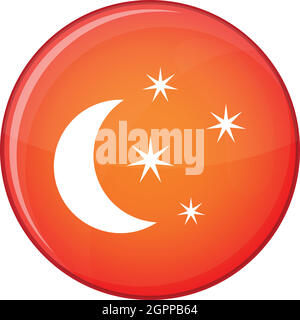 La Lune et les étoiles, l'icône de style plat Illustration de Vecteur