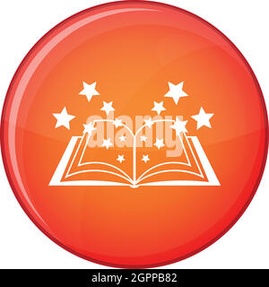 Livre de magie, l'icône de style plat Illustration de Vecteur