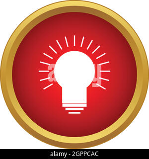 Ampoule Lumière brillante icône dans le style simple Illustration de Vecteur