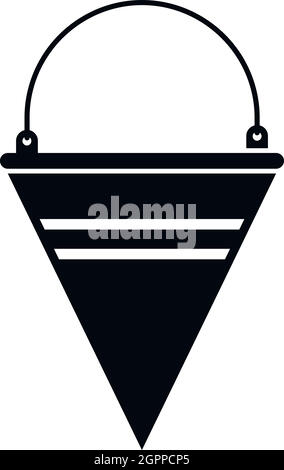 Metal fire bucket, icône de style simple. Illustration de Vecteur