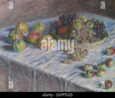 Pommes et raisins, 1880. Banque D'Images