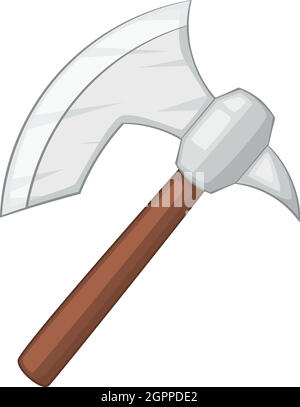 Viking axe, icône de style cartoon Illustration de Vecteur