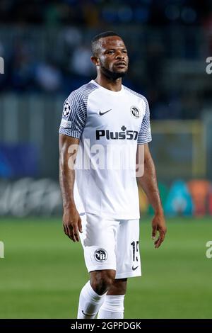 Meschack Elia (BSC Young Boys) pendant Atalanta BC vs Young Boys, match de football de l'UEFA Champions League à Bergame, Italie, septembre 29 2021 Banque D'Images