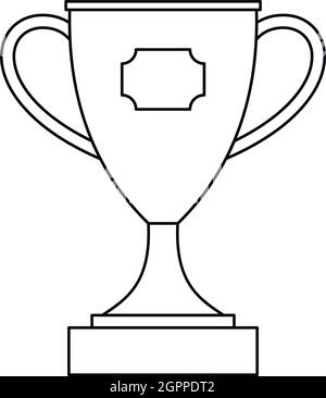 Trophy cup award, l'icône de style contour Illustration de Vecteur