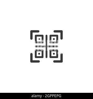 Code QR. Technologie de paiement Web et d'achat. Icône isolée. Illustration du vecteur de glyphe de commerce Illustration de Vecteur