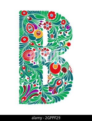 Lettre majuscule floral B Illustration de Vecteur