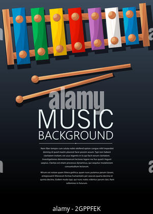 Fond musical xylophone Illustration de Vecteur