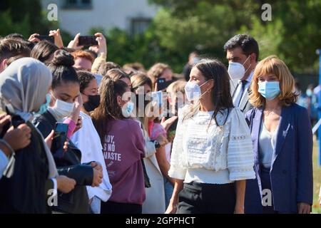 Haro, la Rioja, Espagne. 30 septembre 2021. La reine Letizia d'Espagne assiste à l'année scolaire 2021/2022 de la formation professionnelle à l'école secondaire Ciudad de Haro le 30 septembre 2021 à Haro, Espagne (Credit image: © Jack Abuin/ZUMA Press Wire) Banque D'Images