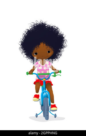 Jolie fille en vélo Illustration de Vecteur