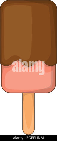 L'icône de la crème glacée, de style cartoon Illustration de Vecteur