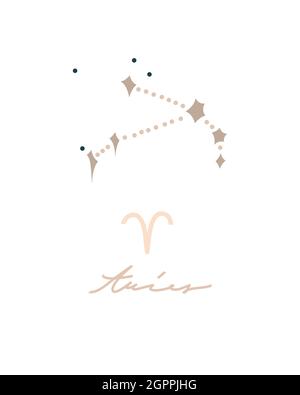 Dessin à la main vecteur résumé stock graphique astrologie simple Astro illustration constellation collection moderne artistique contemporain modèle d'impression Illustration de Vecteur