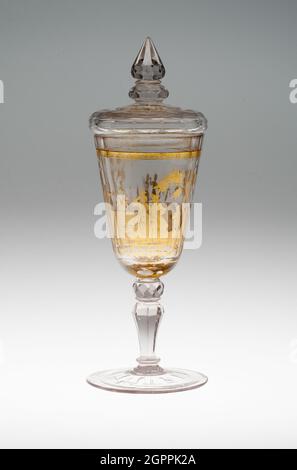 Verre à vin et couvercle, Bohême, c. 1730. Banque D'Images