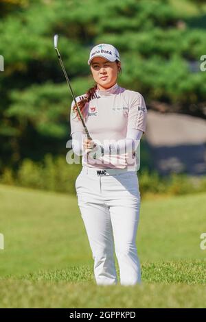 Pocheon, Gyeonggi, Corée du Sud. 30 septembre 2021. 30 sept 2021-Pocheon, Corée du Sud-Lee min Ji d'Australie action sur le 4ème vert lors d'un CHAMPIONNAT du GROUPE FINANCIER KLPGA HANA à Adonis CC à Pocheon, Corée du Sud. (Credit image: © JJ-Joung via ZUMA Press Wire) Banque D'Images